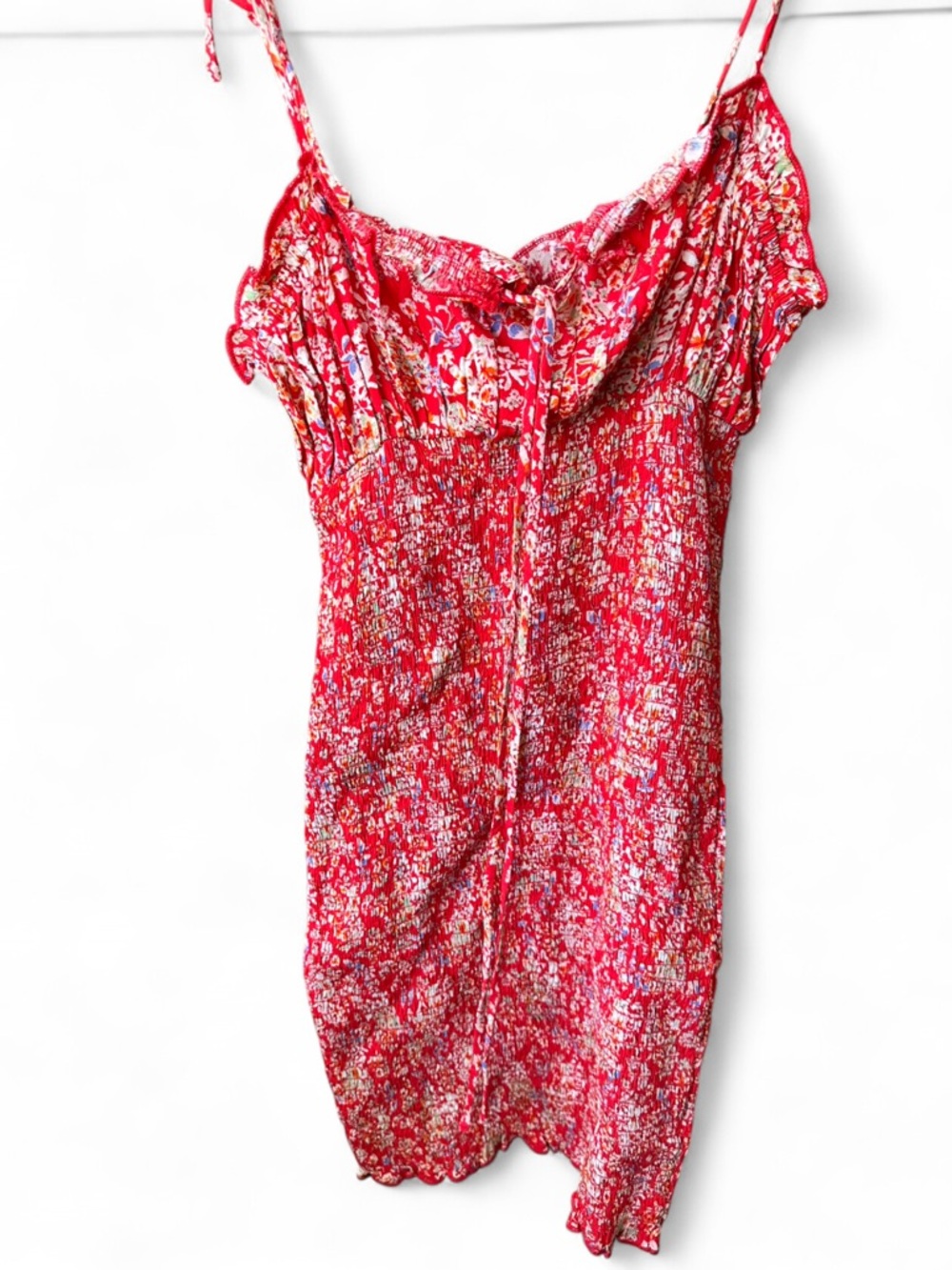 Skylar + Madison Red Floral vacation mini Dress
